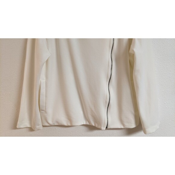 Wmn's EILEEN FISHER Full- Zip Ivory Moto Jacket w/ Side Pockets Small EXCELLENT! - Picture 7 of 15